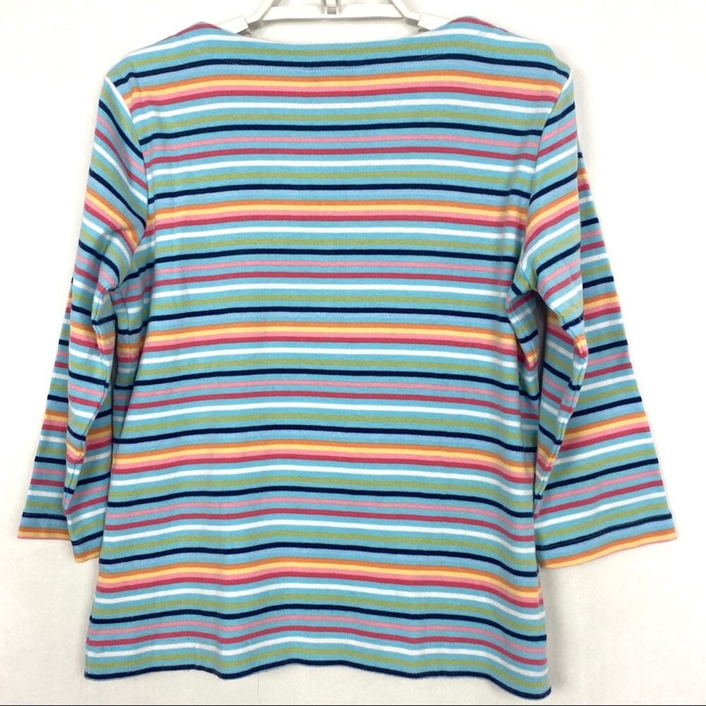 Talbots Striped Knit Shirt 3/4 Sleeve Size M - Picture 4 of 6